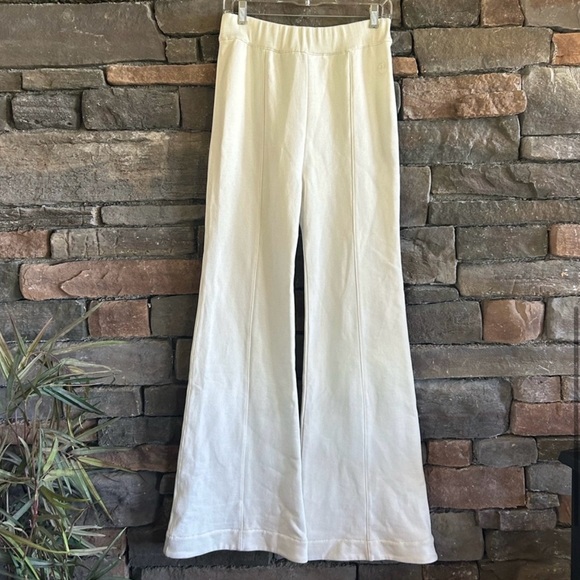 AZ FACTORY NWT ORGANIC COTTON SEACELL BLEND FLARE PANTS WHITE | Size L - Picture 5 of 14